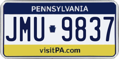 PA license plate JMU9837