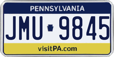 PA license plate JMU9845