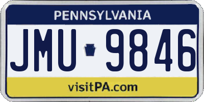 PA license plate JMU9846