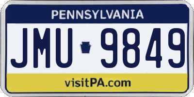 PA license plate JMU9849