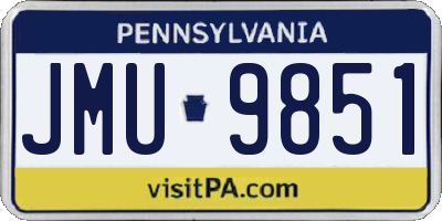 PA license plate JMU9851
