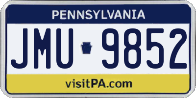 PA license plate JMU9852