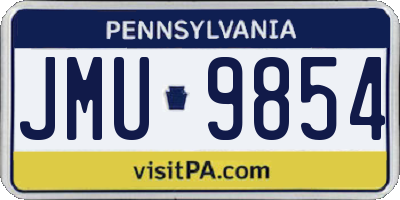 PA license plate JMU9854