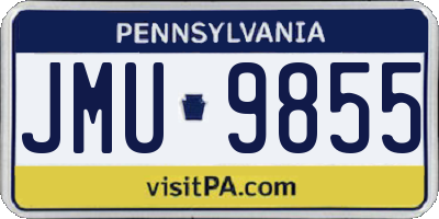 PA license plate JMU9855