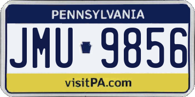 PA license plate JMU9856