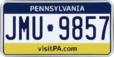PA license plate JMU9857
