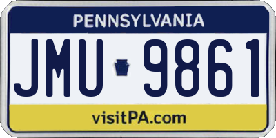 PA license plate JMU9861