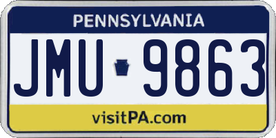PA license plate JMU9863