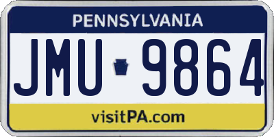 PA license plate JMU9864
