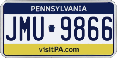 PA license plate JMU9866