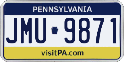 PA license plate JMU9871