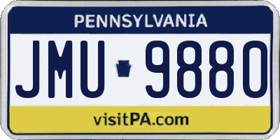 PA license plate JMU9880