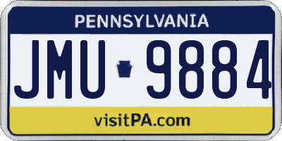 PA license plate JMU9884