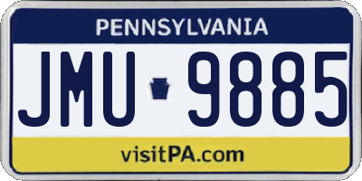 PA license plate JMU9885