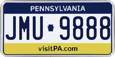 PA license plate JMU9888