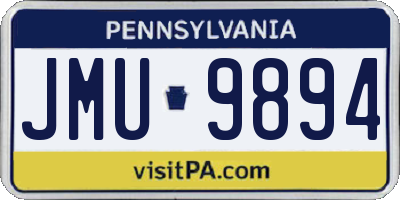 PA license plate JMU9894