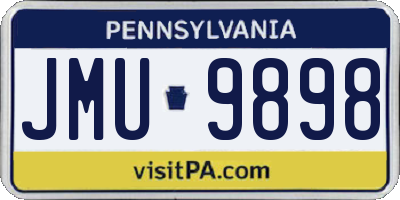 PA license plate JMU9898