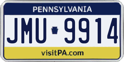 PA license plate JMU9914