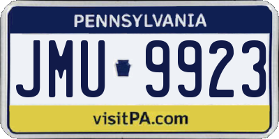 PA license plate JMU9923