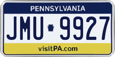 PA license plate JMU9927