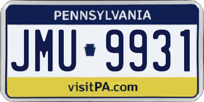 PA license plate JMU9931