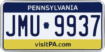 PA license plate JMU9937