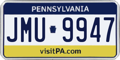PA license plate JMU9947