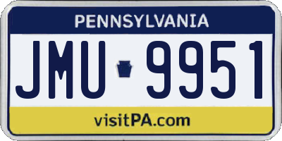 PA license plate JMU9951