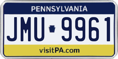 PA license plate JMU9961