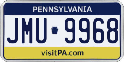 PA license plate JMU9968