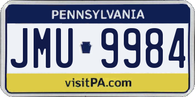 PA license plate JMU9984