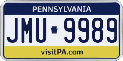 PA license plate JMU9989