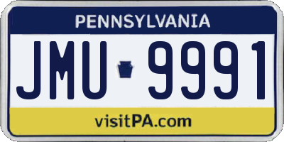PA license plate JMU9991