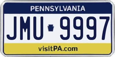 PA license plate JMU9997