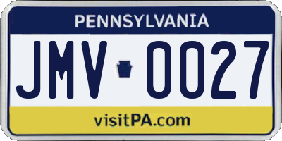 PA license plate JMV0027