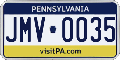 PA license plate JMV0035