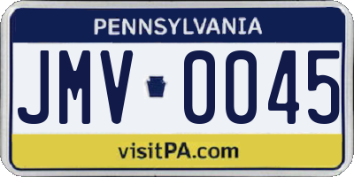 PA license plate JMV0045