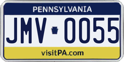 PA license plate JMV0055
