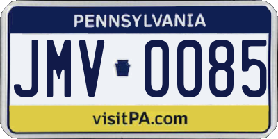 PA license plate JMV0085