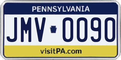 PA license plate JMV0090
