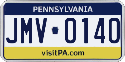 PA license plate JMV0140