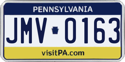 PA license plate JMV0163