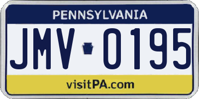 PA license plate JMV0195