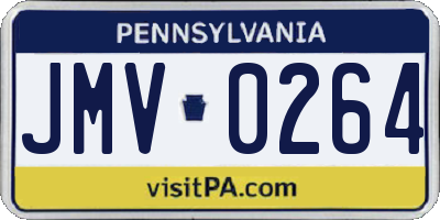 PA license plate JMV0264