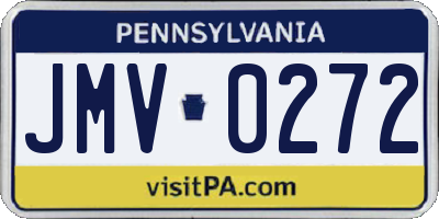 PA license plate JMV0272