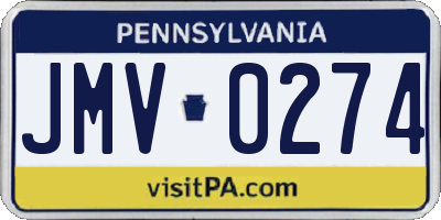 PA license plate JMV0274