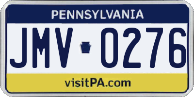 PA license plate JMV0276