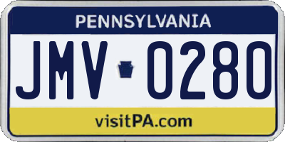 PA license plate JMV0280
