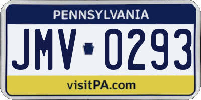 PA license plate JMV0293