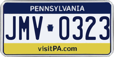 PA license plate JMV0323